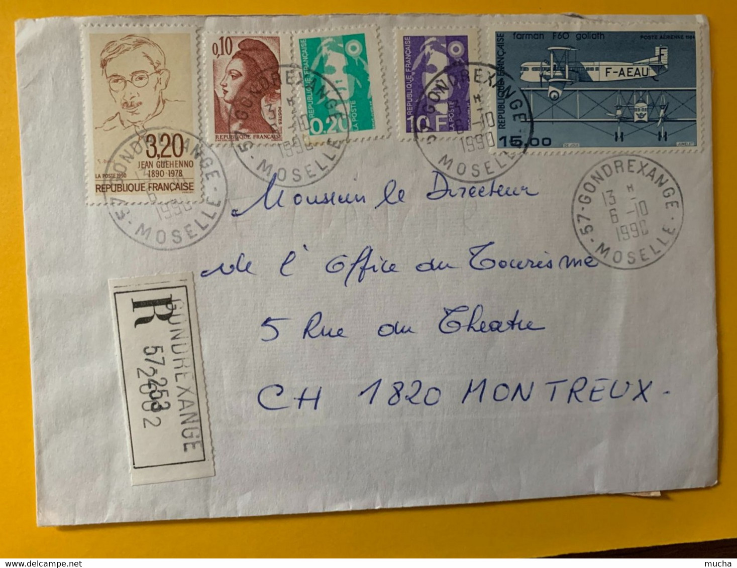 13281 - Lettre Recommandée De Gondrexange Moselle 6.10.1990 Pour La Suisse - Lettres & Documents