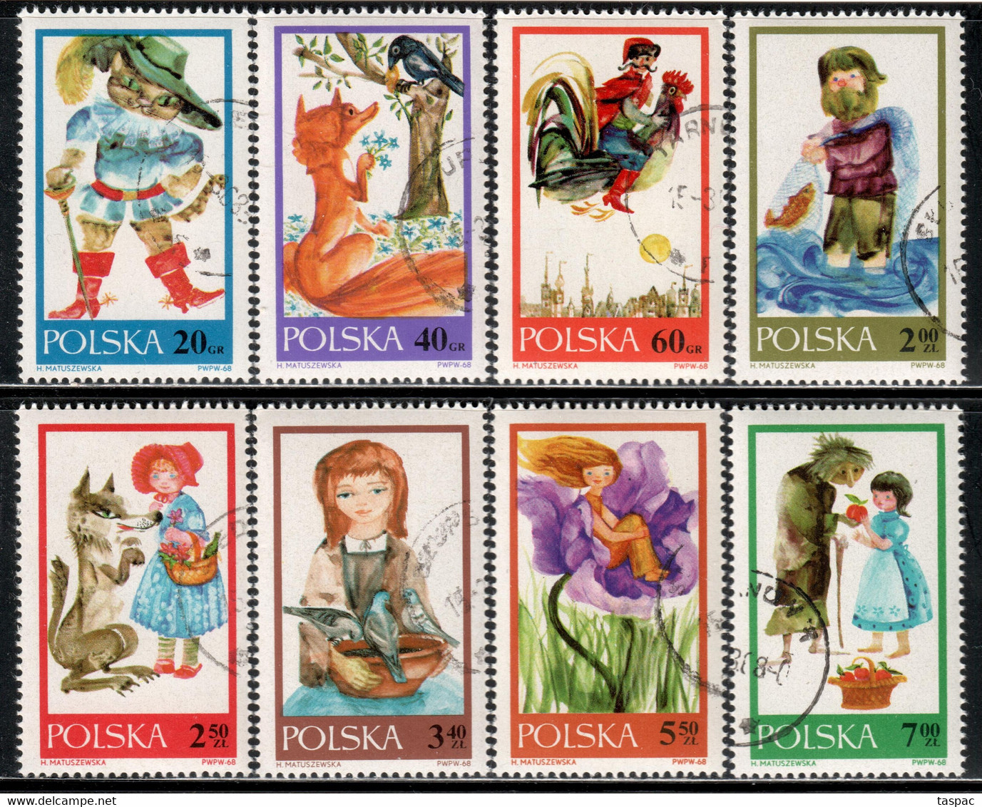 Poland 1968 Mi# 1828-1835 Used - Fairy Tales - Usati