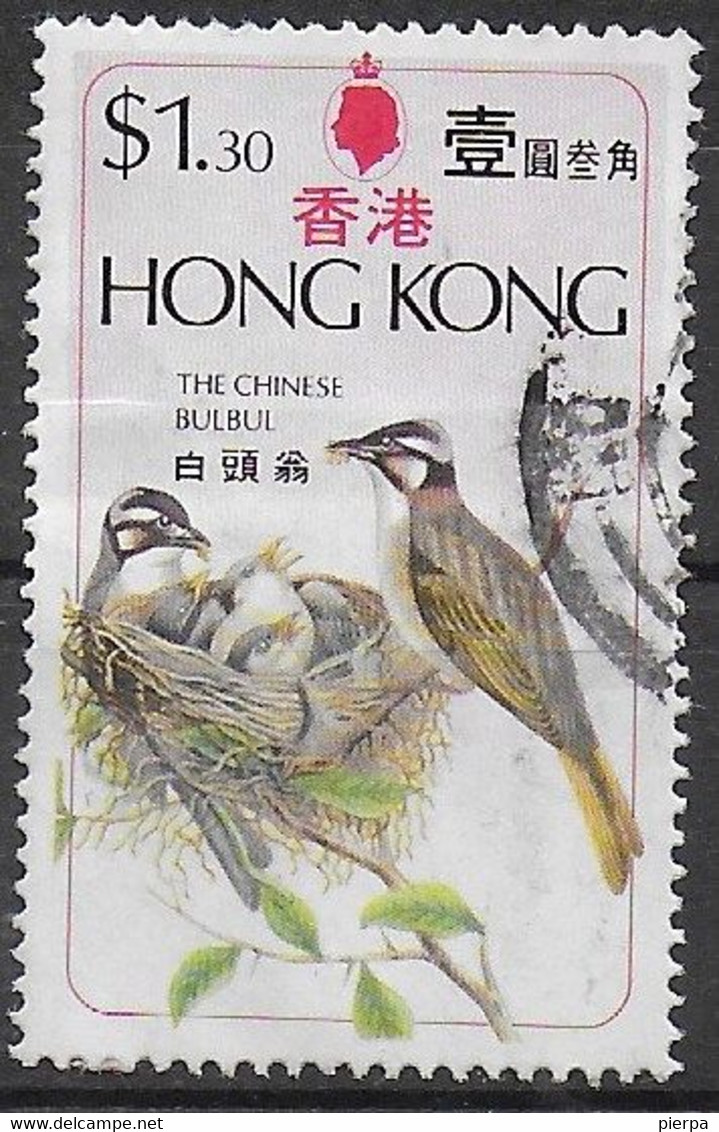 HONG-KONG - 1975 - UCCELLI - PYCNONOTUS SINENSIS -$1,30 - USATO (YVERT 301 - MICHEL 314) - Passeri