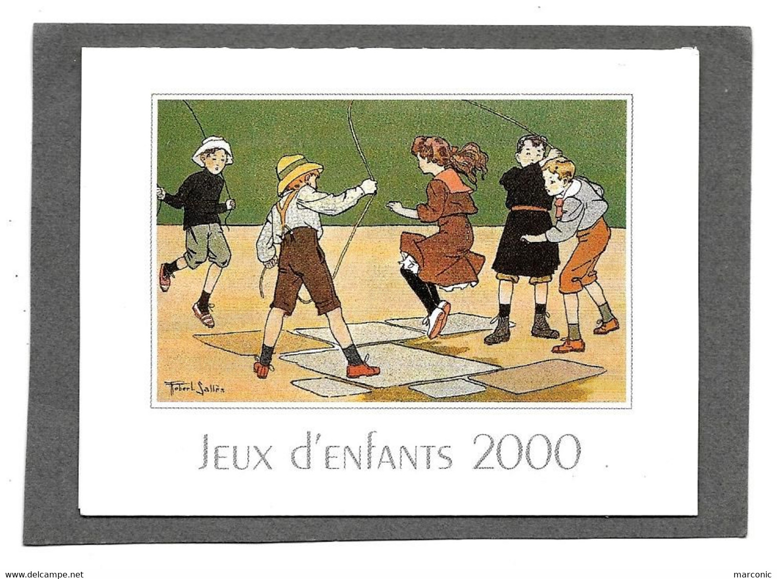Petit Calendrier 2000, Jeux D'Enfants,saut à La Corde, Illustrateur Robert Sallès, - Formato Piccolo : 1991-00