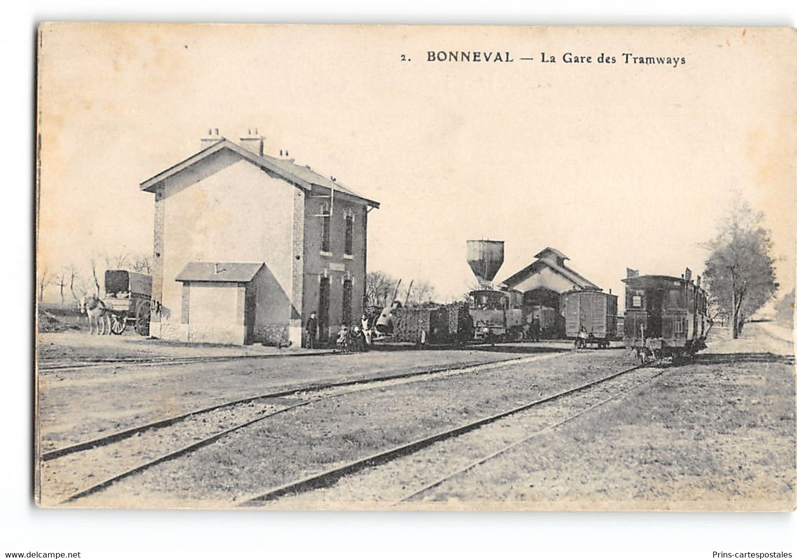 CPA 28 Bonneval La Gare Et Le Train Tramway - Bonneval