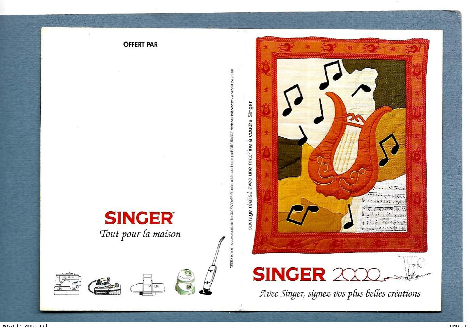 Petit Calendrier 2000, Publicité SINGER - Petit Format : 1991-00