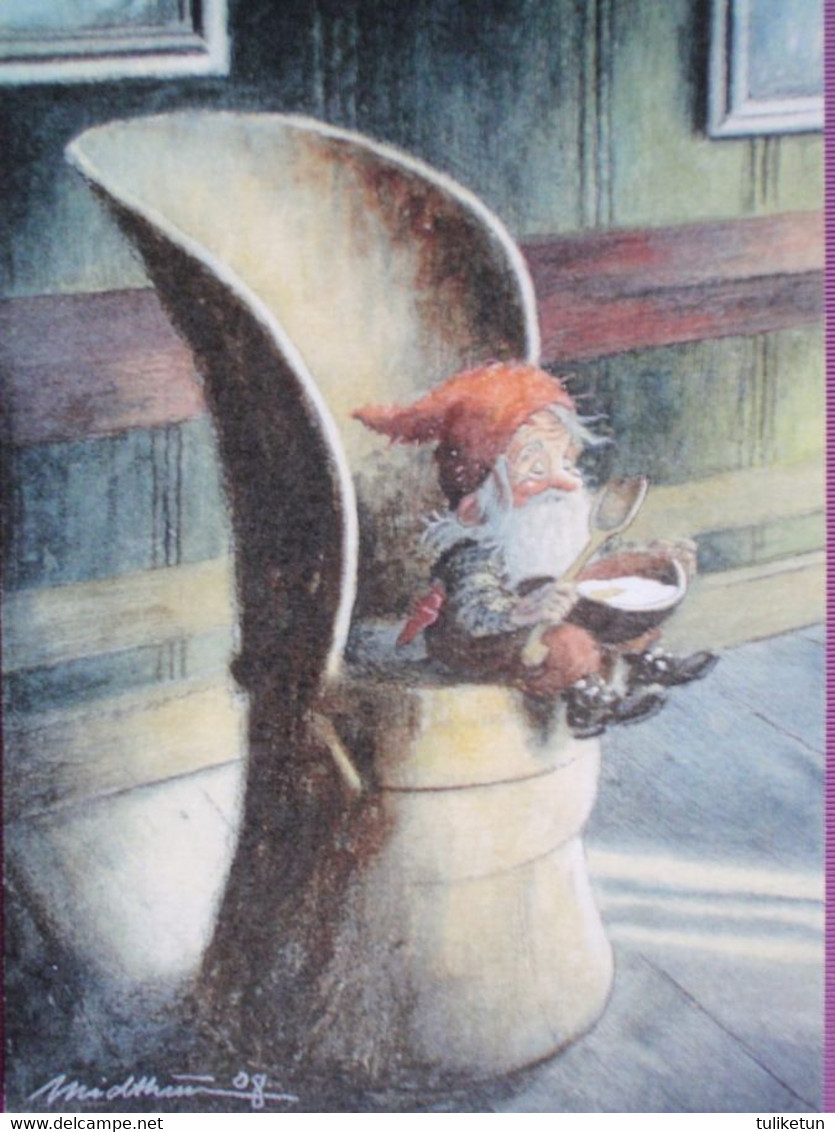 The Elf - Gnome - Brownie Sitting In A Large Chair With Porridge  - Kjell E. Midthun - Altri & Non Classificati