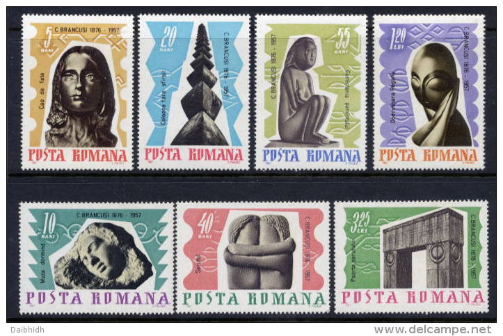 ROMANIA 1967 Brancusi Sculptures Set MNH / **   Michel 2582-88 - Unused Stamps