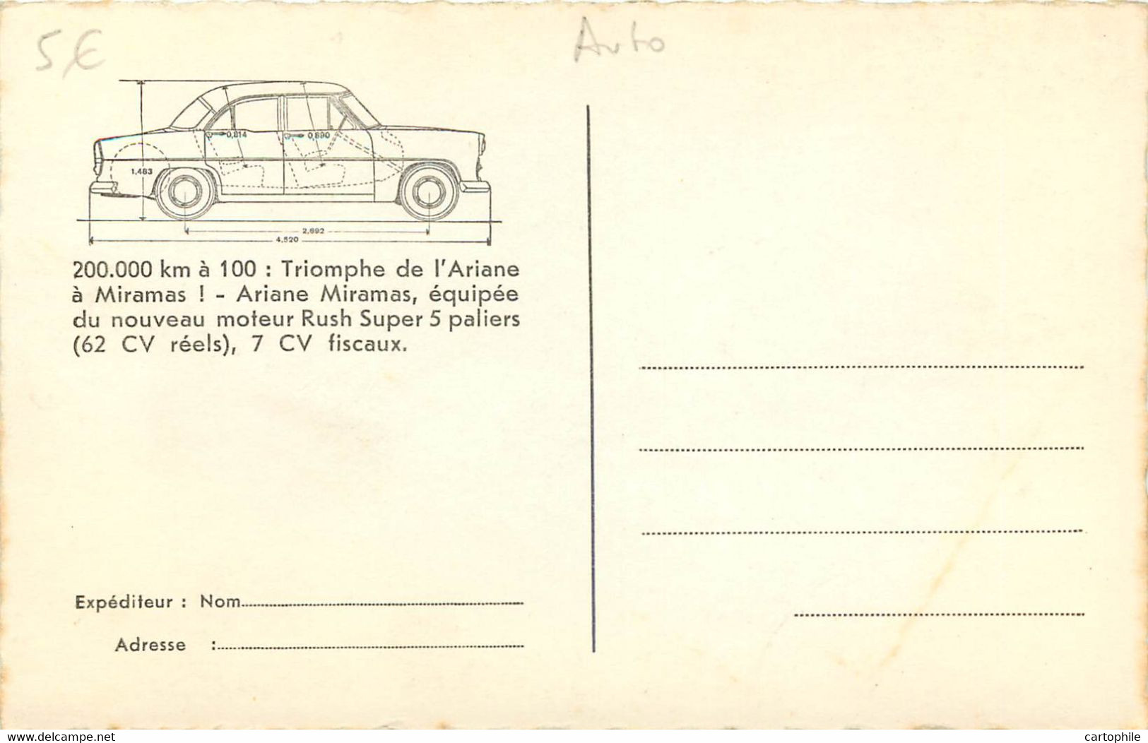 Triomphe Automobile De Ariane A Miramas (cpsm 9x14) - Rally Racing