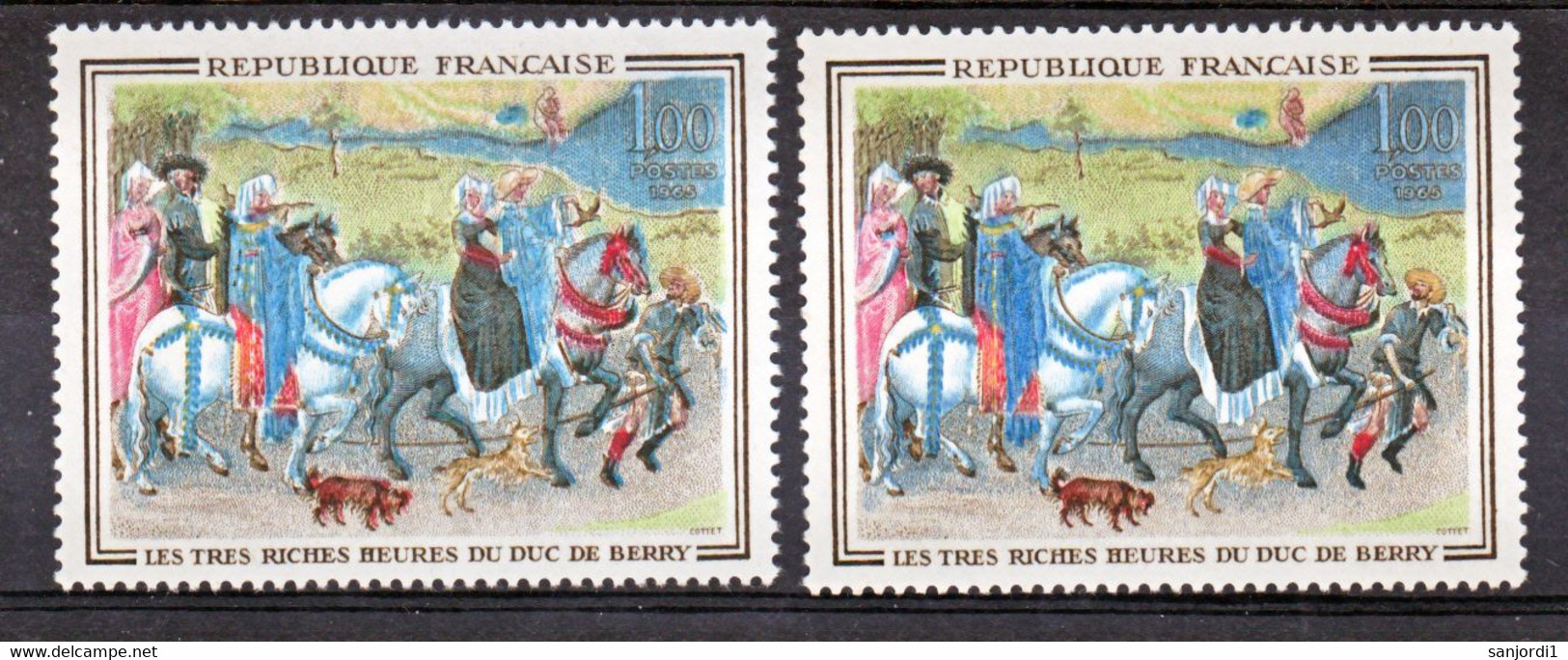 France 1457c  Variété Impression Décalée Chien à 8 Pattes Crinière . Et Normal Duc De Berry  Neuf ** TB MNH Sin Charnela - Neufs