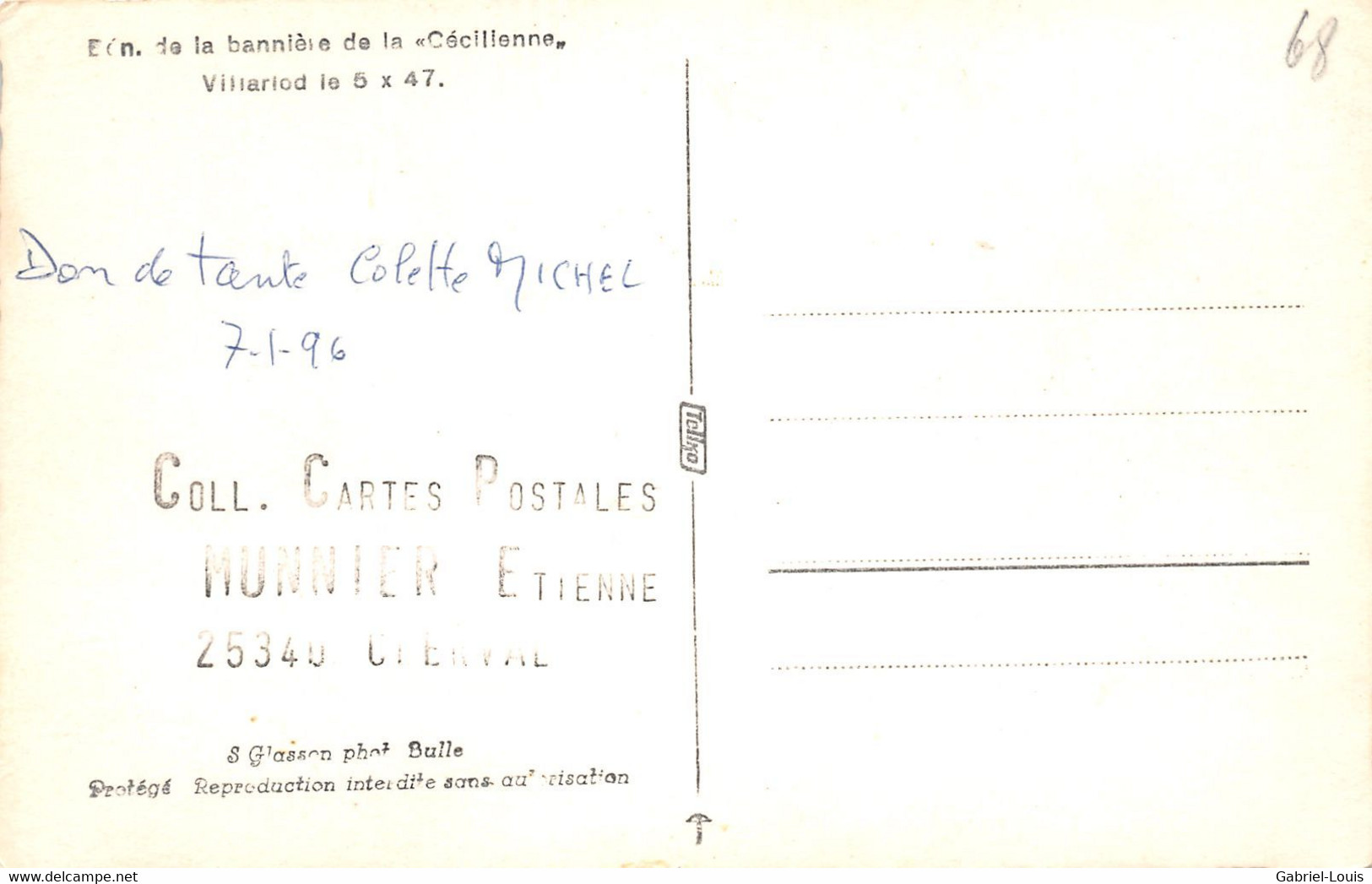 Villarlod Bén. De La Bannière De La Cécilienne 5.10.1947  Commune Du Gibloux ( Farvagny - Rossens - Corpataux- Le Glèbe) - Rossens