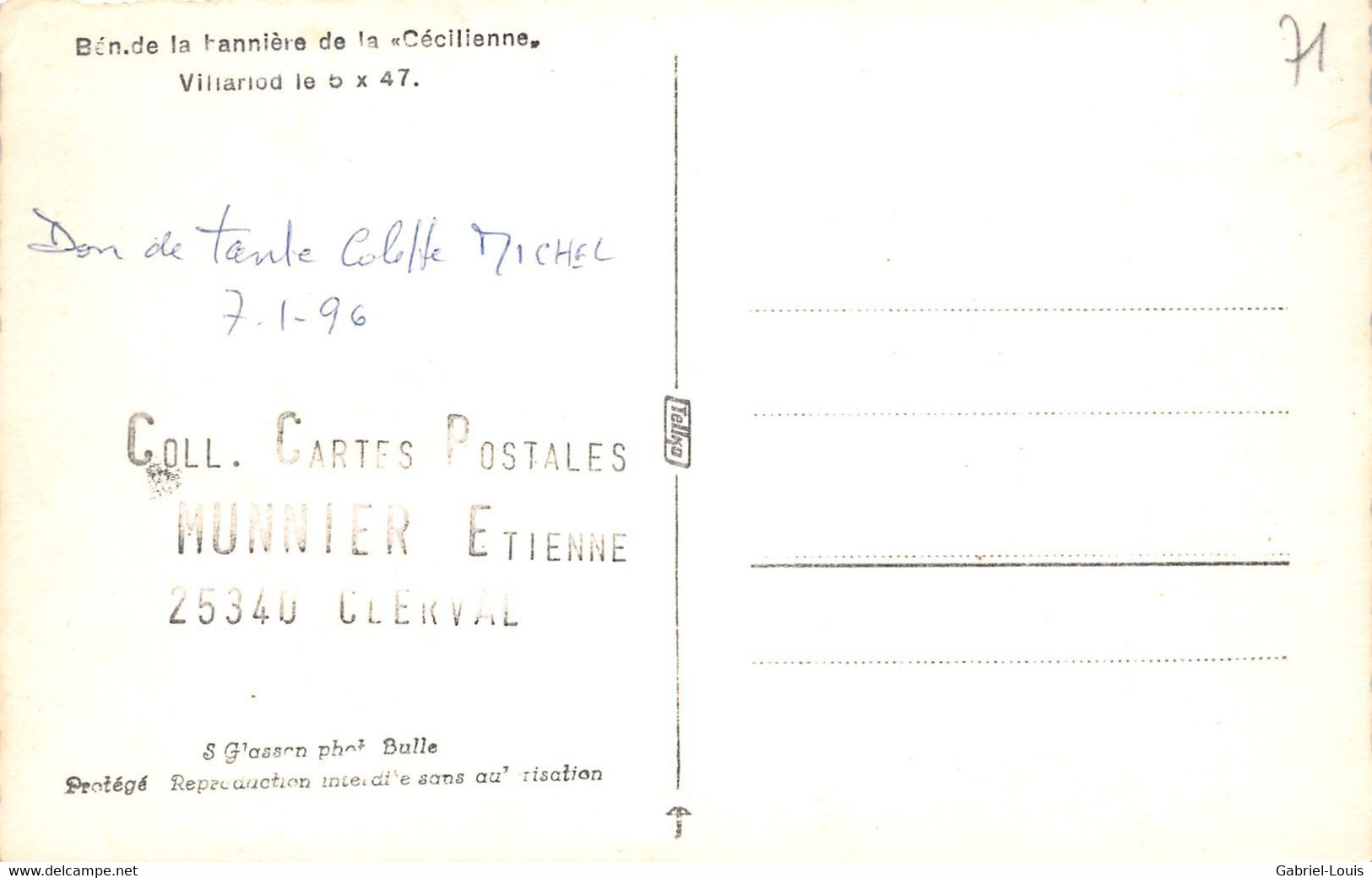 Villarlod Bén. De La Bannière De La Cécilienne 5.10.1947  Commune Du Gibloux ( Farvagny - Rossens - Corpataux- Le Glèbe) - Rossens