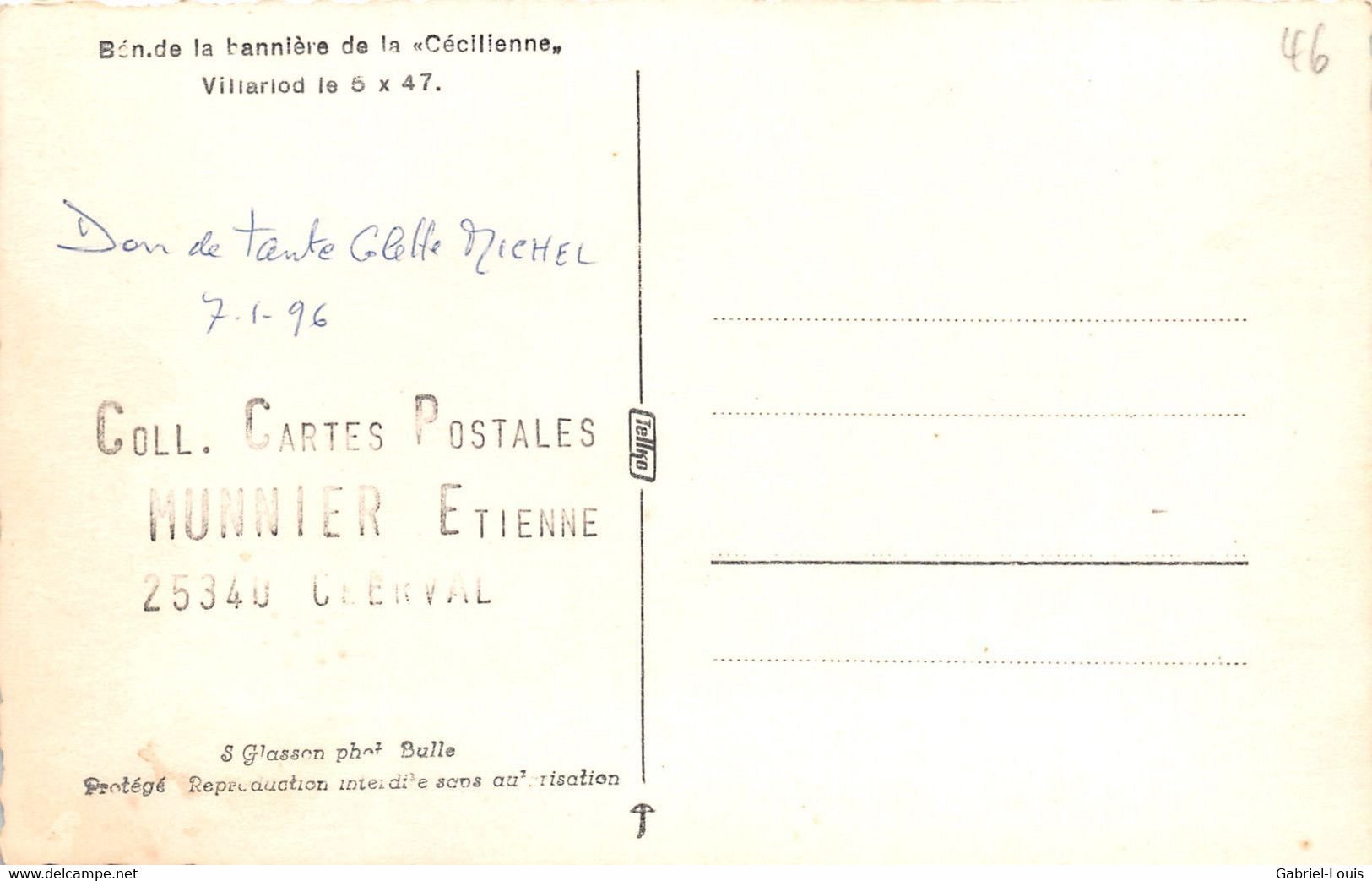 Villarlod Bén. De La Bannière De La Cécilienne 5.10.1947  Commune Du Gibloux ( Farvagny - Rossens - Corpataux- Le Glèbe) - Rossens