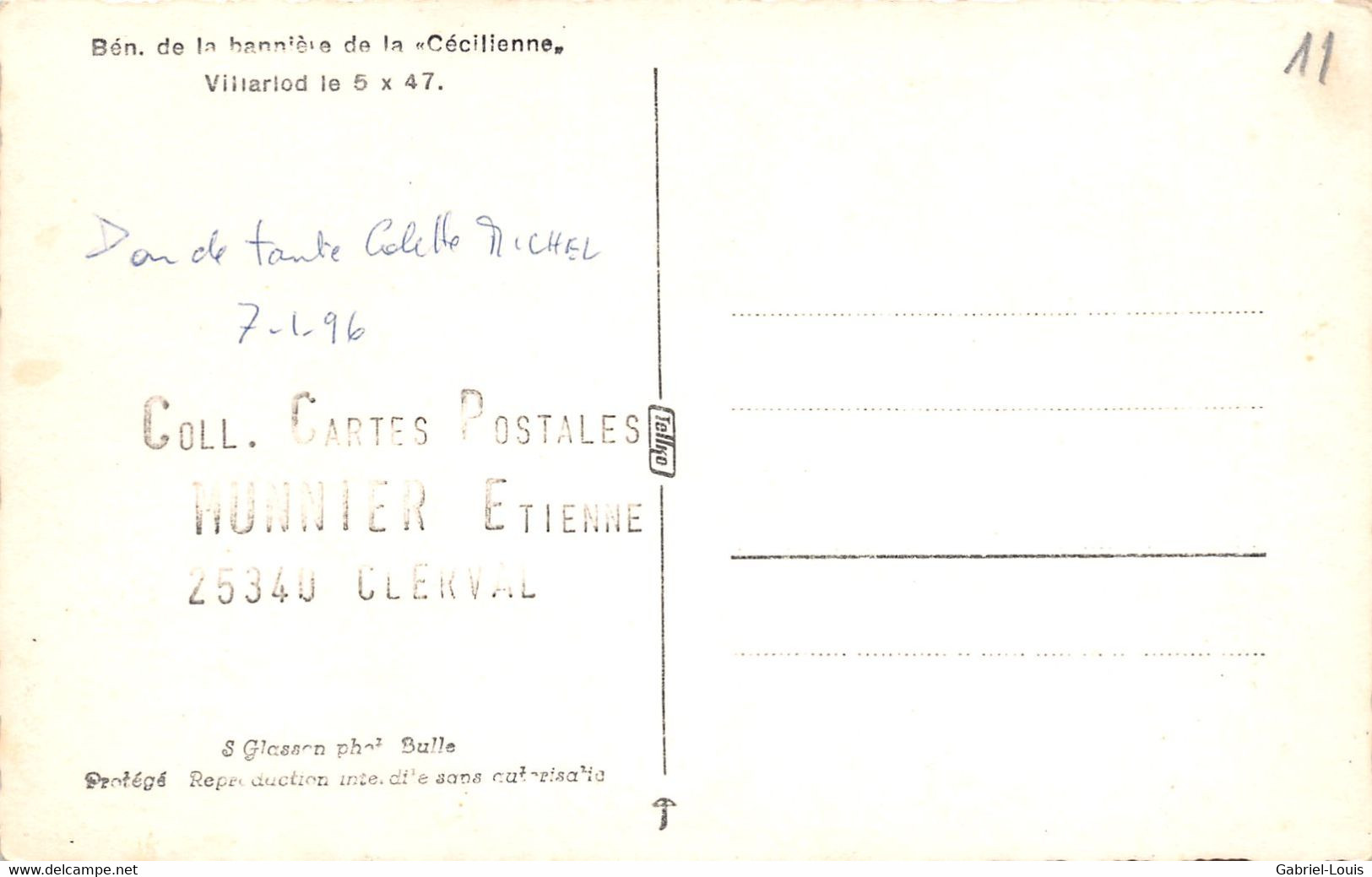 Villarlod Bén. De La Bannière De La Cécilienne 5.10.1947  Commune Du Gibloux ( Farvagny - Rossens - Corpataux- Le Glèbe) - Rossens