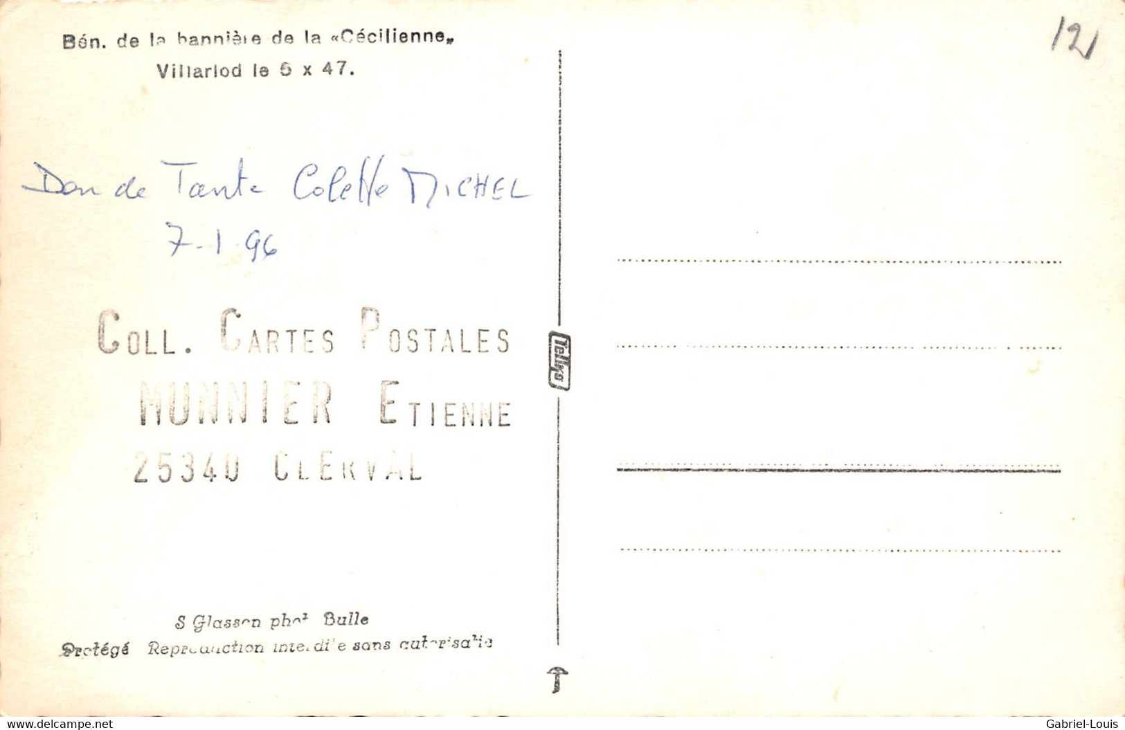 Villarlod Bén. De La Bannière De La Cécilienne 5.10.1947  Commune Du Gibloux ( Farvagny - Rossens - Corpataux- Le Glèbe) - Rossens