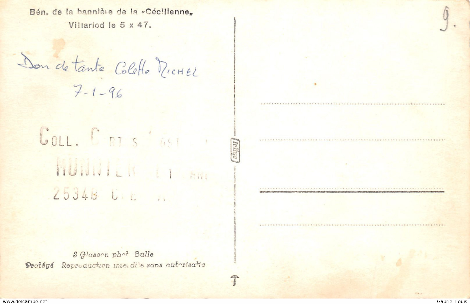 Villarlod Bén. De La Bannière De La Cécilienne 5.10.1947  Commune Du Gibloux ( Farvagny - Rossens - Corpataux- Le Glèbe) - Rossens