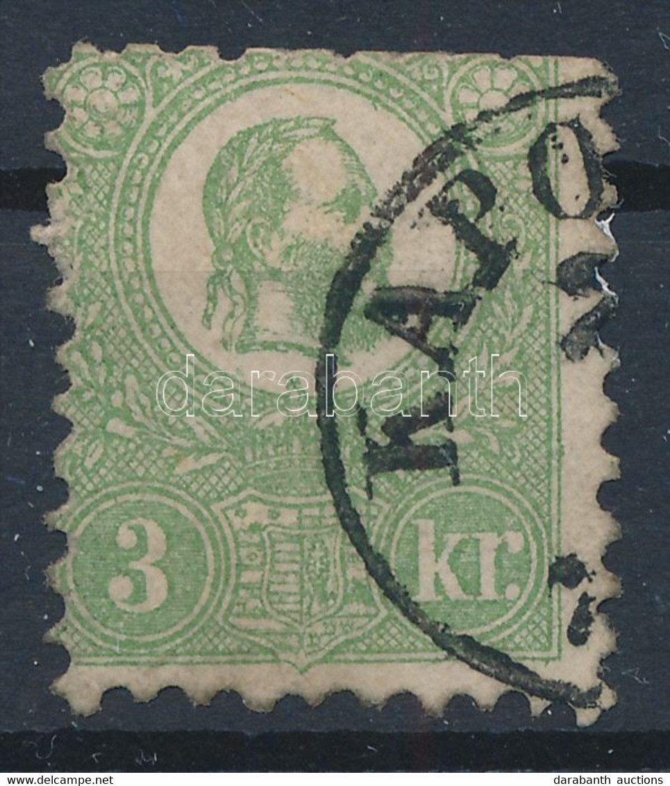 O 1871 Kőnyomat 3kr (140.000) (felül Rövid Fogak / Short Perfs. Above) - Other & Unclassified