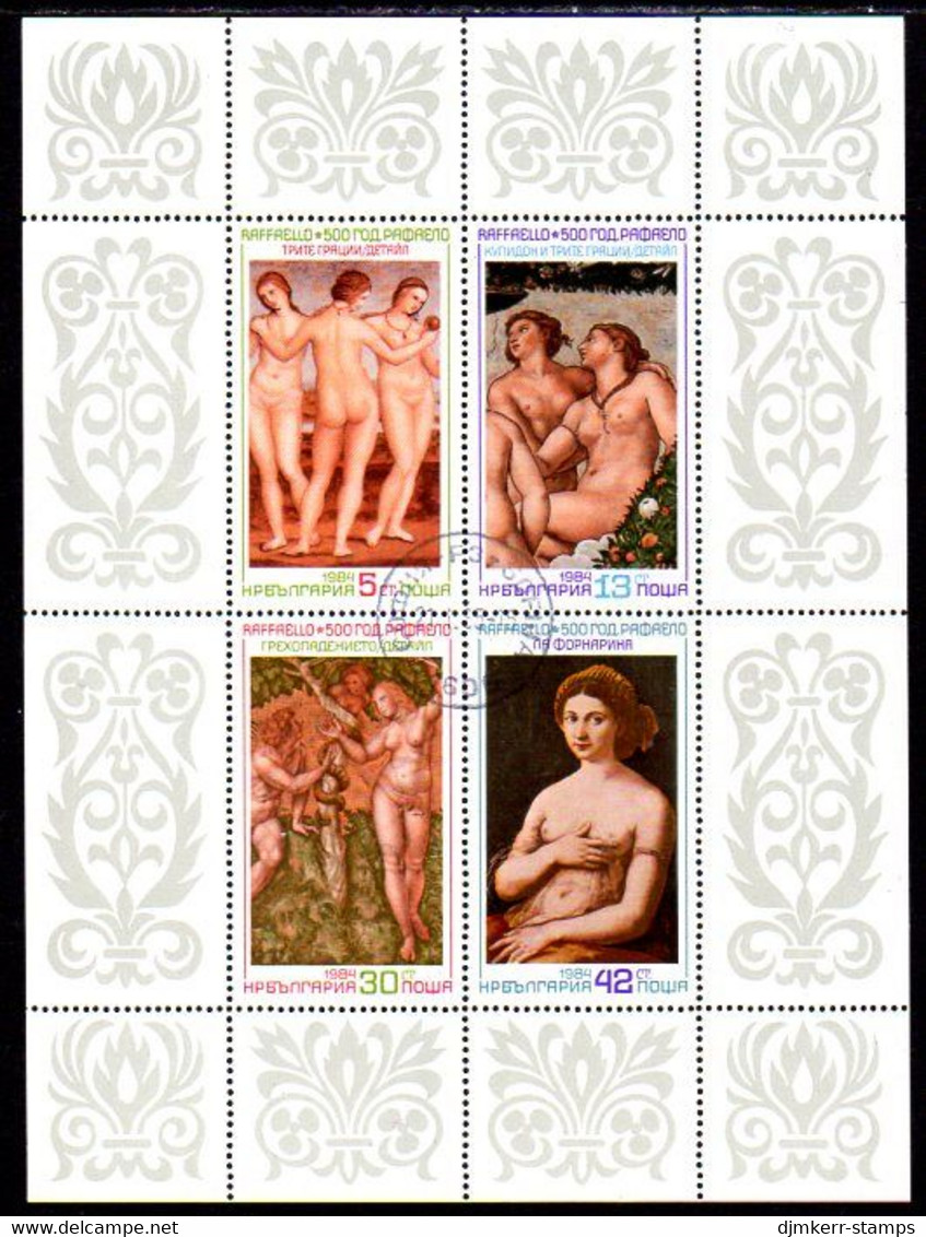 BULGARIA 1984 Raphael 500th Anniversary Sheetlet Used.  Michel 3324-27 Kb - Unused Stamps
