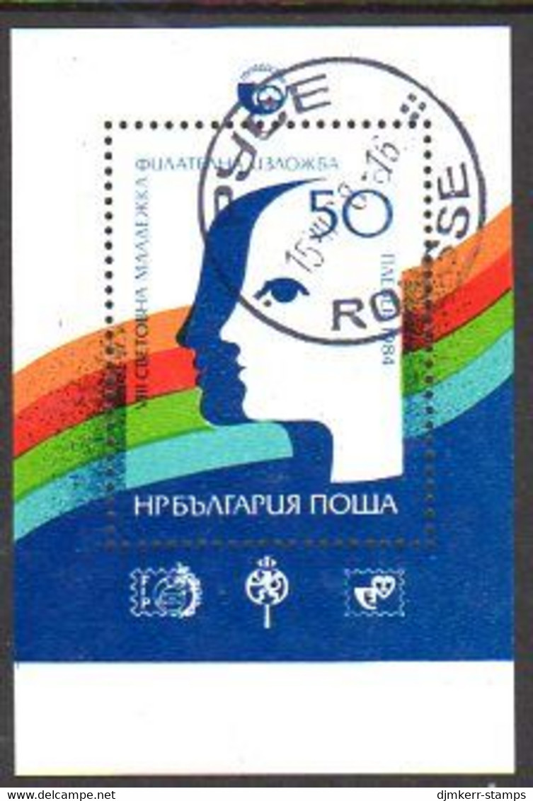 BULGARIA 1984 MLADOST '84 Stamp Exhibition Block Used.  Michel Block 145 - Gebruikt