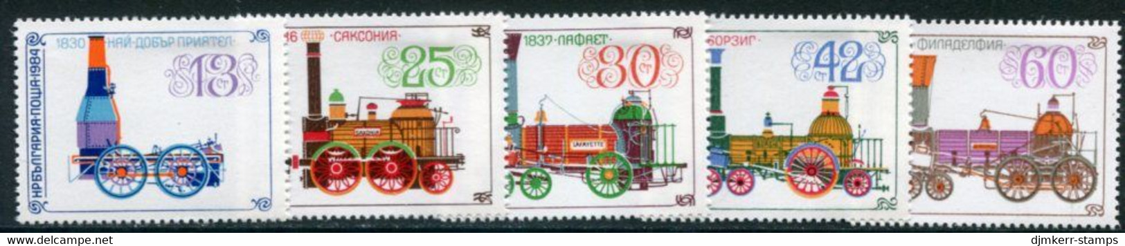 BULGARIA 1984 Steam Locomotives MNH / **.  Michel 3278-82 - Ongebruikt