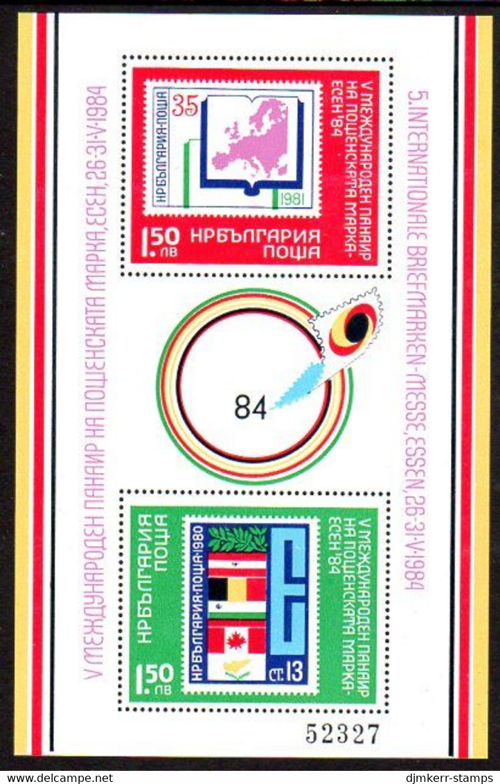 BULGARIA 1984 Essen Stamp Fair Block  MNH / **.  Michel Block 142 - Neufs