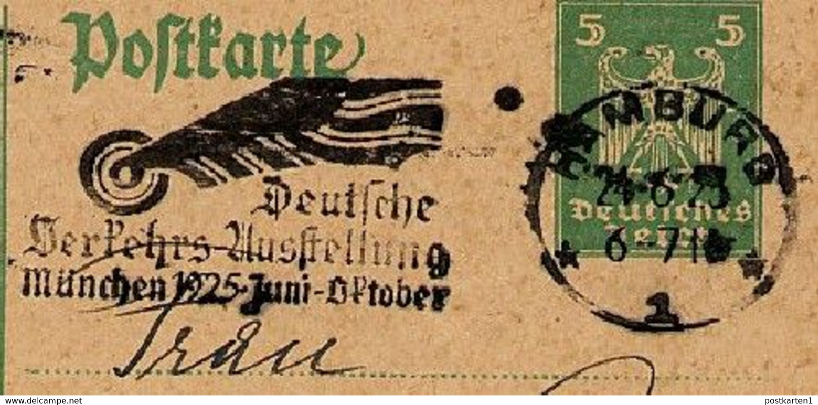 Sost. VERKEHRSAUSSTELLUNG MÜNCHEN 1925 Auf Postkarte DR  P156 - Maschinenstempel