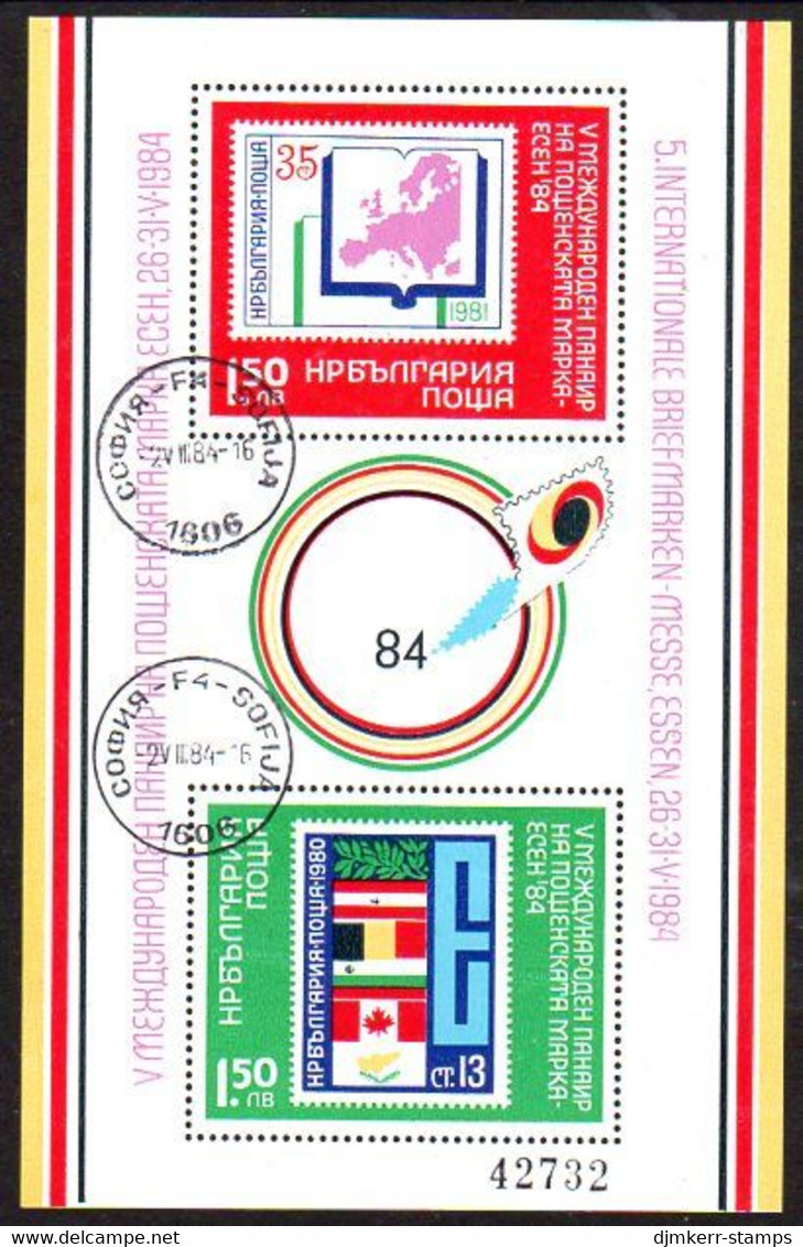 BULGARIA 1984 Essen Stamp Fair Block  Used.  Michel Block 142 - Usati