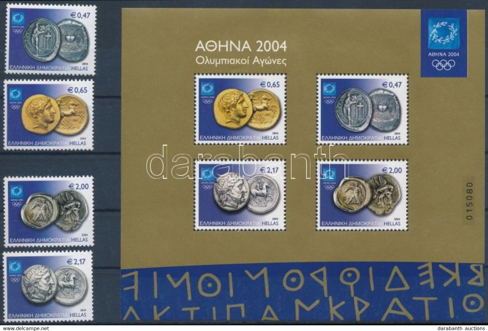 ** 2004 Nyári Olimpiai Játékok, Athén (XV): Olimpikonok Az ősi érméken Sor + Blokk, Olympic Summer Games, Athens (XV): O - Other & Unclassified