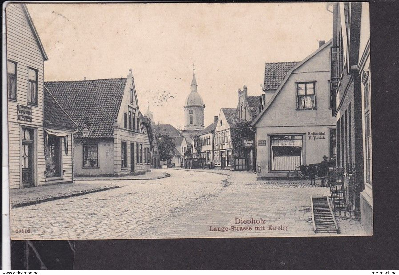 Diepholz Lange Strasse Mit Kirche   1909 - Diepholz