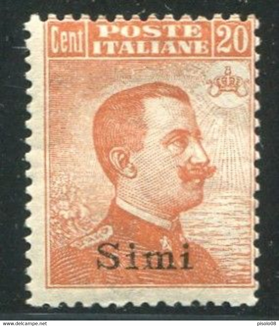 EGEO SIMI 1921-22 20 CENTESIMI FILIGRANA CORONA  ** MNH - Ägäis (Simi)