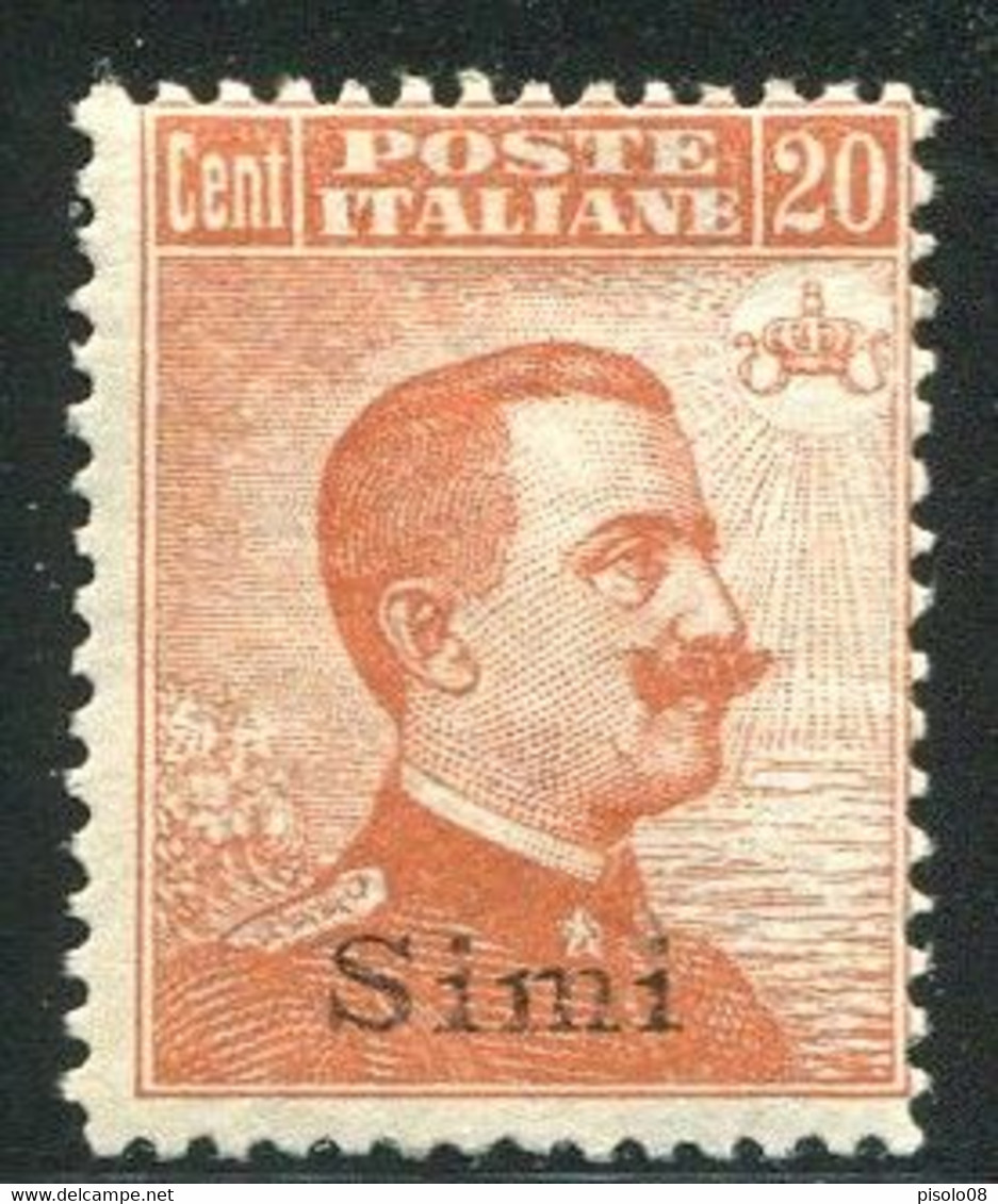 EGEO SIMI 1921-22 20 CENTESIMI FILIGRANA CORONA  ** MNH - Aegean (Simi)