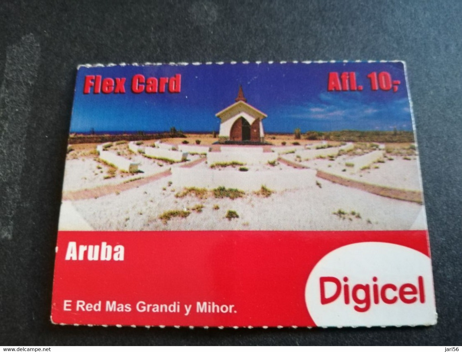 ARUBA PREPAID CARD FLEXCARD  DATE 08/10/2013  LITTLE CHAPEL               AFL10,-    Fine Used Card  **5003** - Aruba