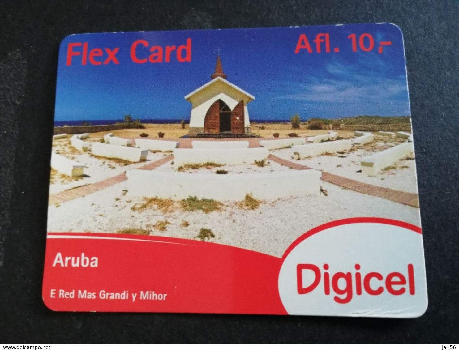 ARUBA PREPAID CARD FLEXCARD  DATE 01/10/2012  LITTLE CHAPEL               AFL10,-    Fine Used Card  **5006** - Aruba