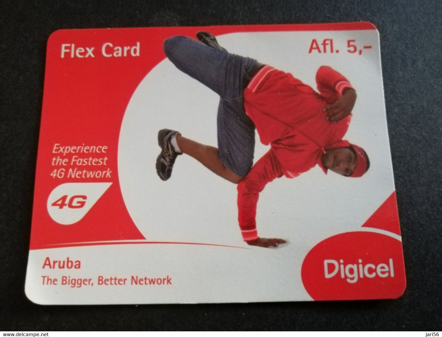 ARUBA PREPAID CARD FLEXCARD  DATE 20/12/2013  MAN ON HANDSTAND                AFL5,-    Fine Used Card  **5016** - Aruba