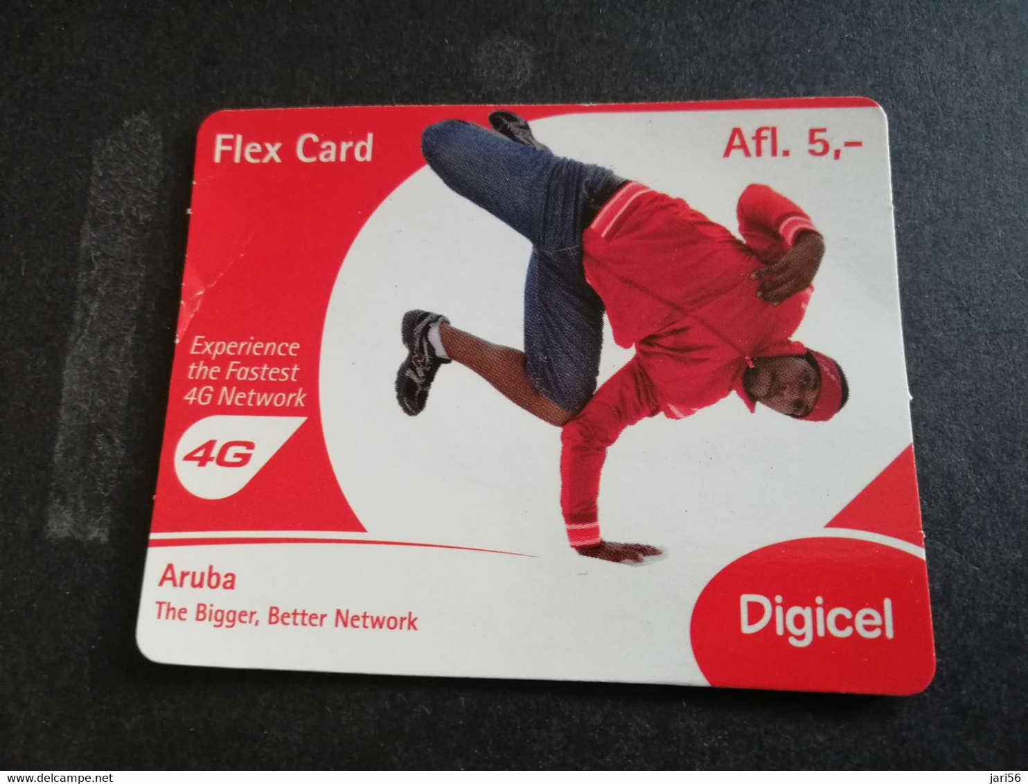 ARUBA PREPAID CARD FLEXCARD  DATE 28/03/2014  MAN ON HANDSTAND                AFL5,-    Fine Used Card  **5017** - Aruba