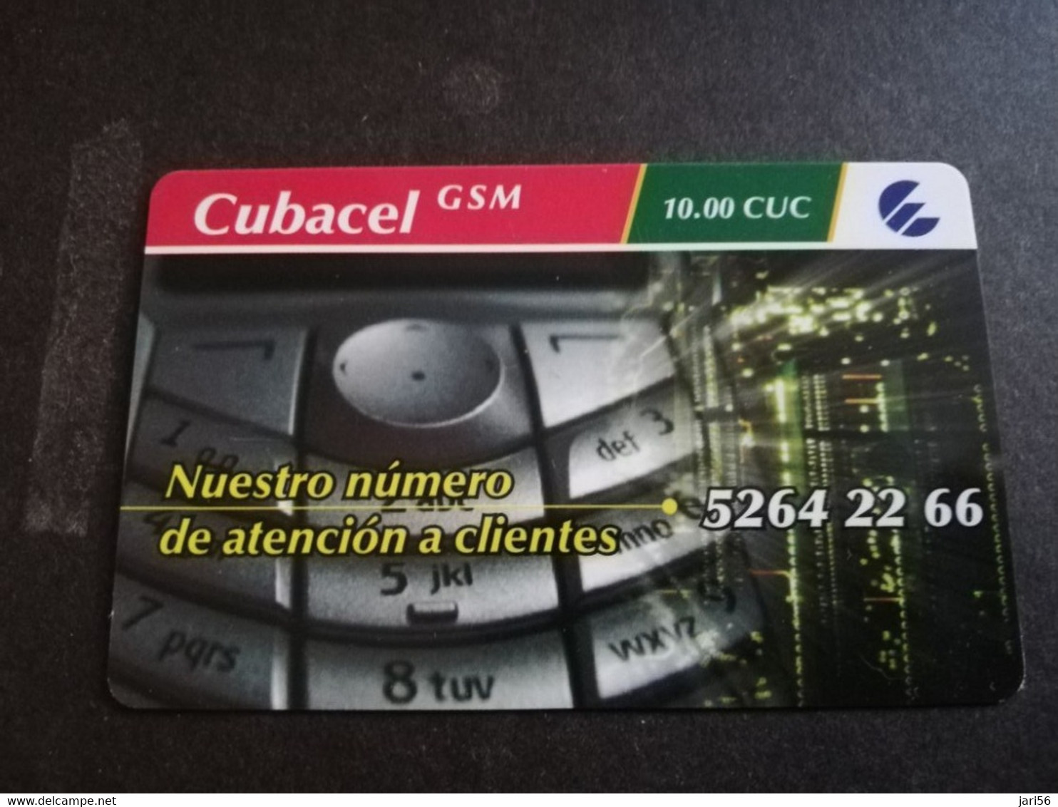 CUBA  10.00 CUC   ETECSA  PREPAID  CARD   CUBACELL /GSM   ** 5023** - Cuba