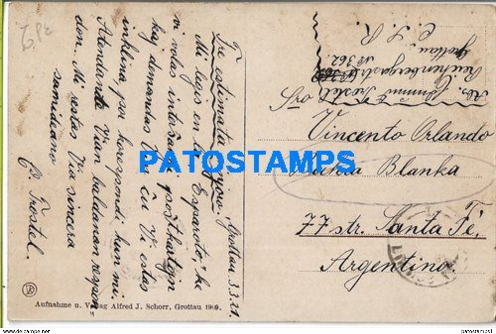 153987 CZECH REPUBLIC GROTTAU CASTLE GRAFENSTEIN CIRCULATED TO ARGENTINA POSTAL POSTCARD - Tschechische Republik