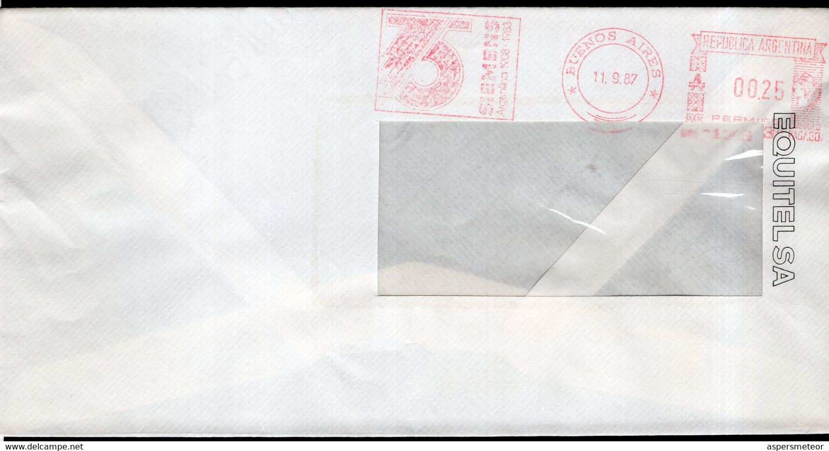 Argentina - 1987 - Lettre - Cachet Spécial - Affranchissement Mécanique - Equitel - Siemens - A1RR2 - Cartas & Documentos