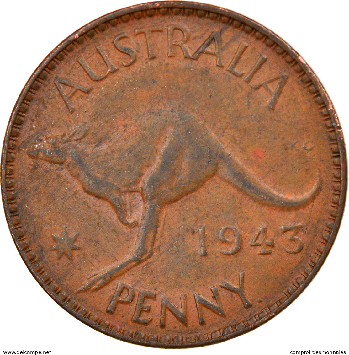 Monnaie, Australie, George VI, Penny, 1943, TTB, Bronze, KM:36 - Penny