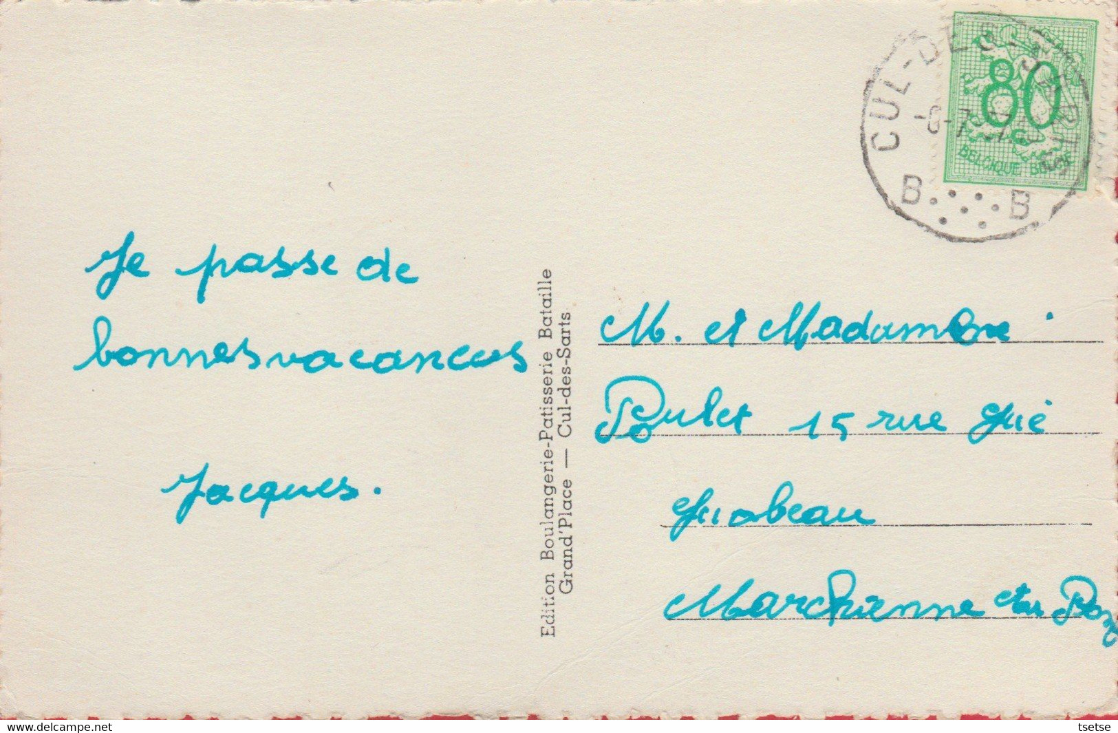 Cul-des-Sarts - La Place - 1957 ( Voir Verso ) - Cul-des-Sarts