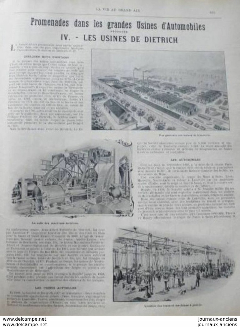 1900 USINES AUTOMOBILE DE DIETRICH LUNÉVILLE - PELOTE BASQUE - GRAND PRIX CYCLISTE - LES JEUX OLYMPIQUES - O'GALOP - Other & Unclassified