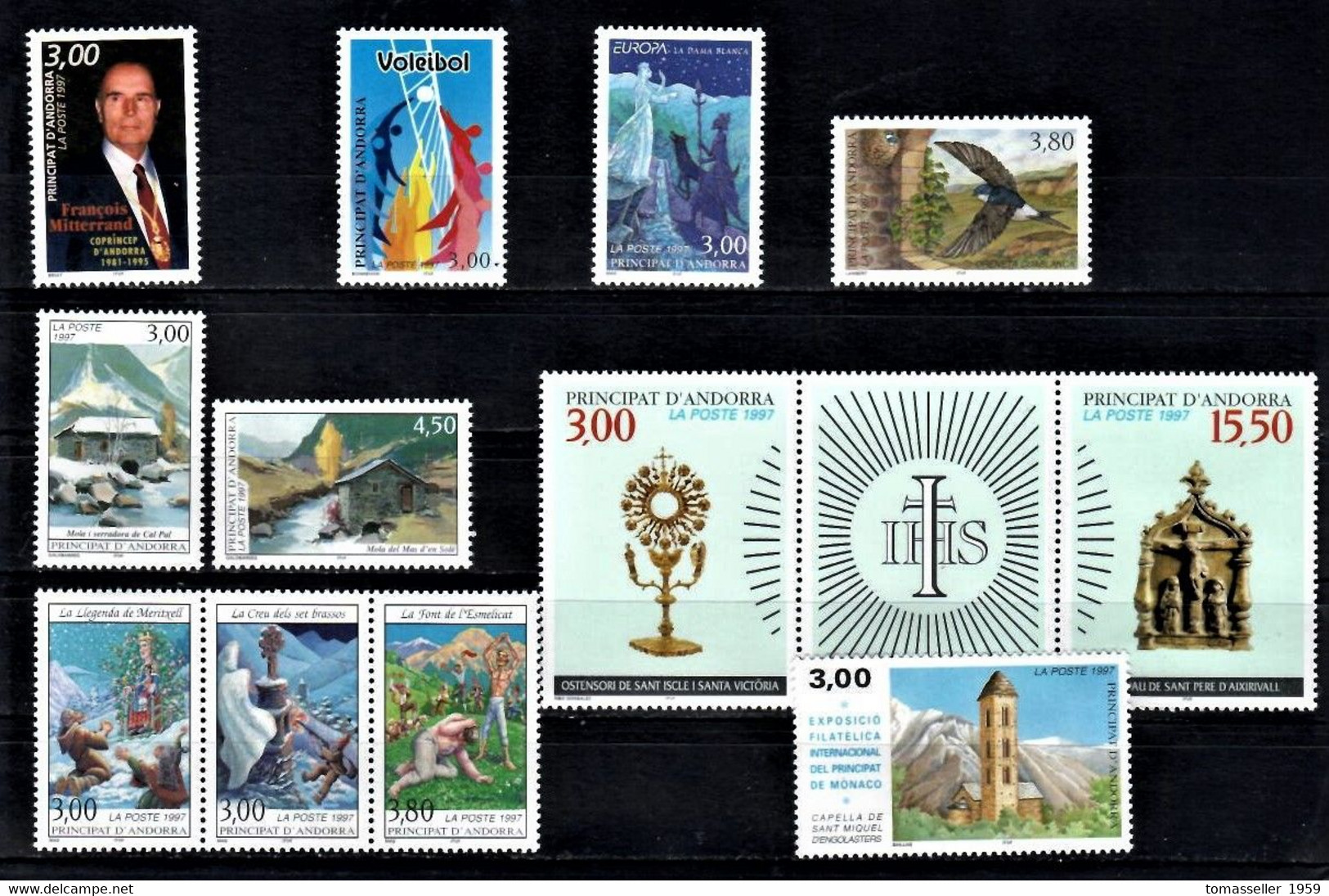 French Andorra 15!!! Years (1993-2007) sets.Almost 150 issues.MNH
