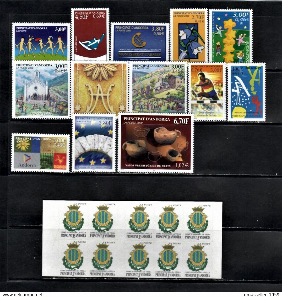 French Andorra 15!!! Years (1993-2007) sets.Almost 150 issues.MNH