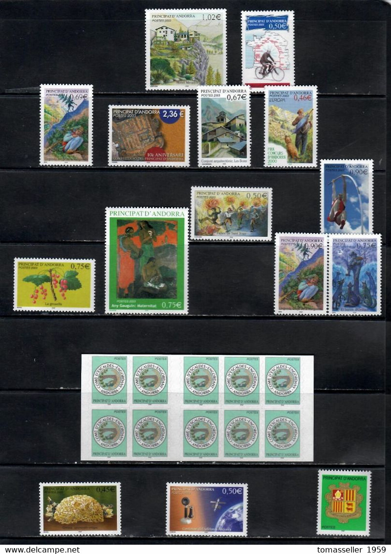 French Andorra 15!!! Years (1993-2007) sets.Almost 150 issues.MNH