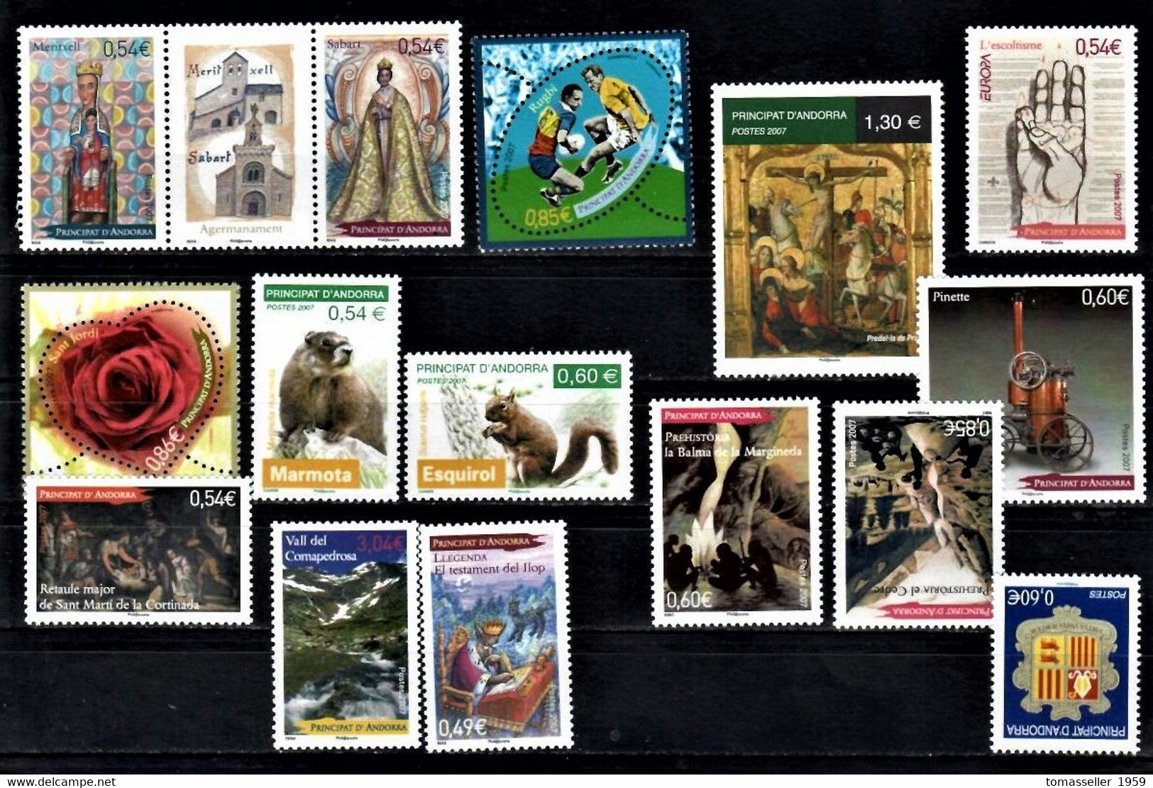 French Andorra 15!!! Years (1993-2007) sets.Almost 150 issues.MNH