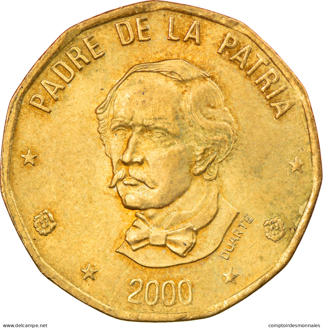 Monnaie, Dominican Republic, Peso, 2000, TB+, Laiton, KM:80.2 - Dominikanische Rep.