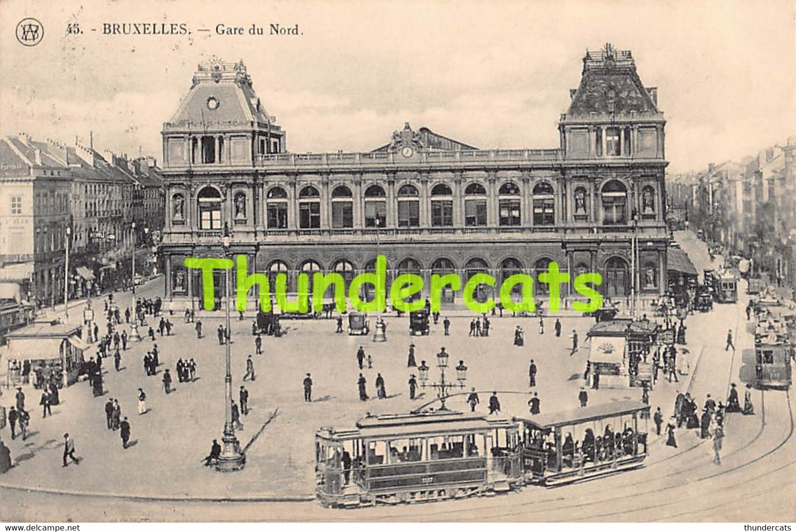 CPA BRUXELLES GARE DU NORD TRAM - Chemins De Fer, Gares