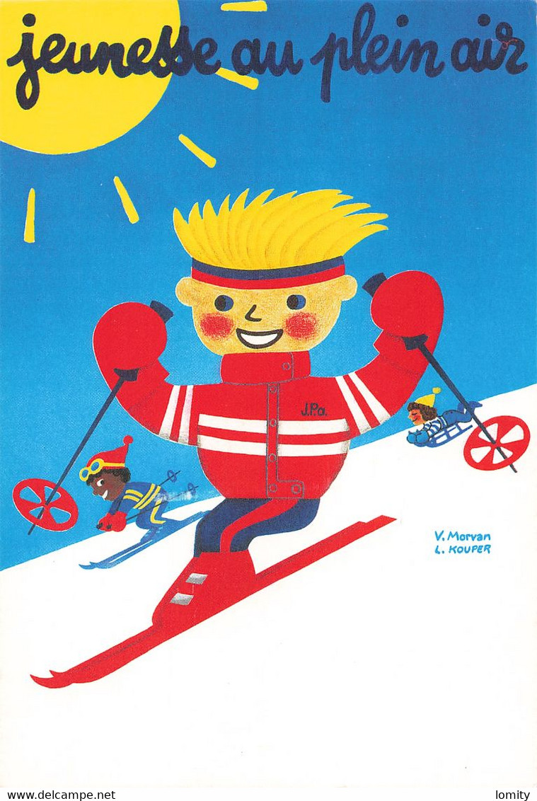 & Illustration Illustrateur Morvan CPM Jeunesse En Plein Air Ski Skieur Enfant - Morvan