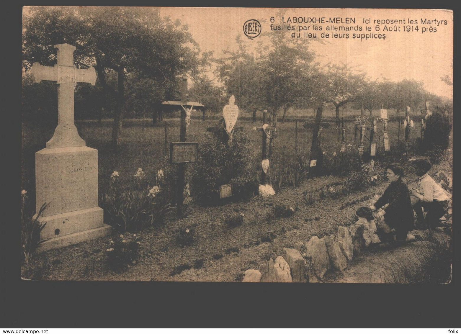 Labouxhe-Melen - Ici Reposent Les Martyrs Fusillés Par Les Allemands Le 6 Août 1914... - Animée - Enfants - Soumagne