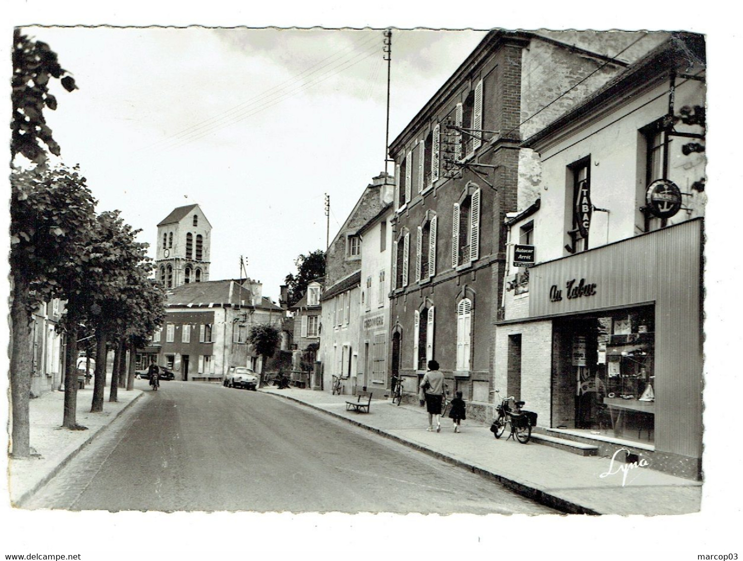 78 YVELINES VERNEUIL SUR SEINE L'Eglise La Grande Rue Tabac Plan Peu Courant - Verneuil Sur Seine