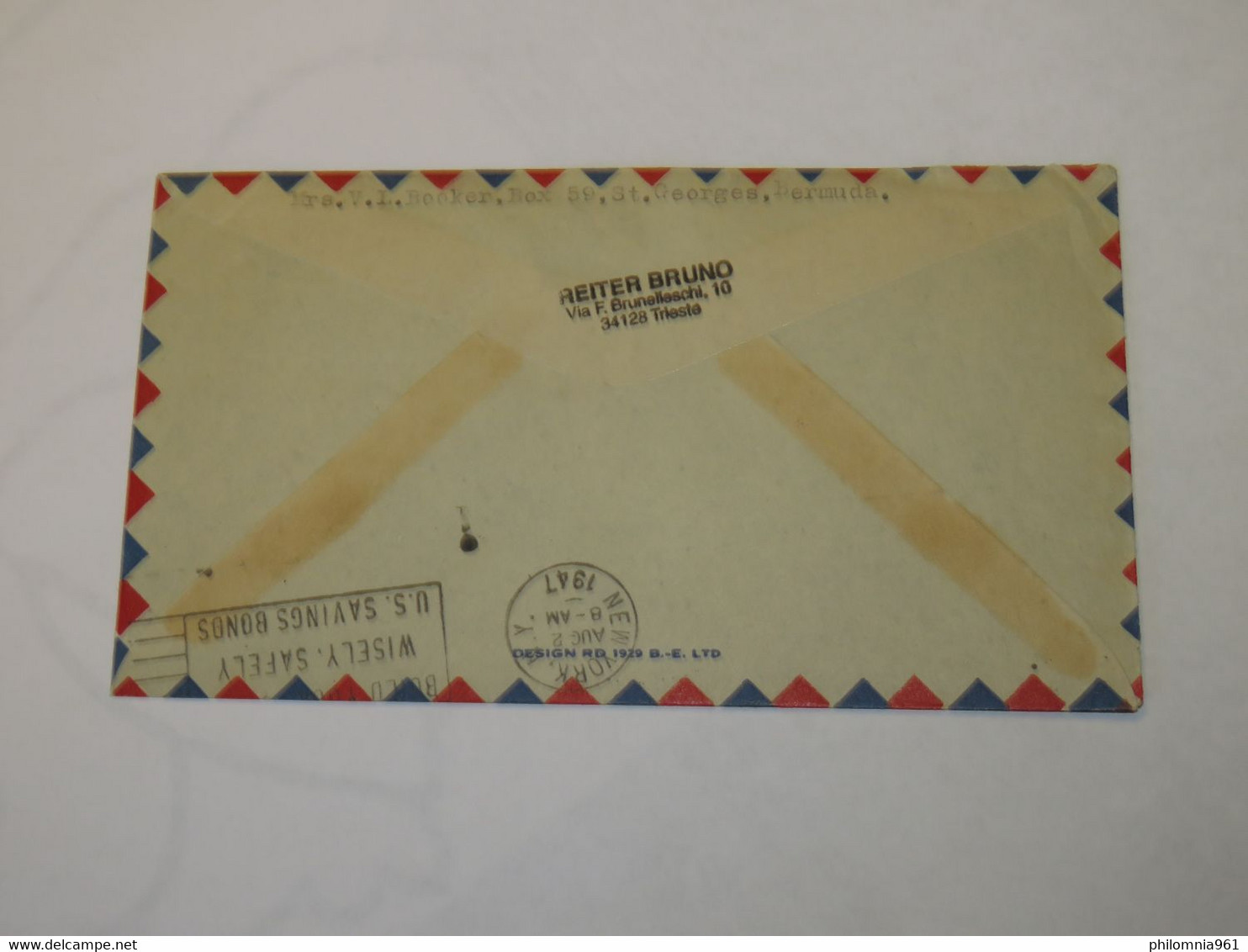 Bermuda First Flight Cover To USA Hamilton - New York  1947 - Bermudas