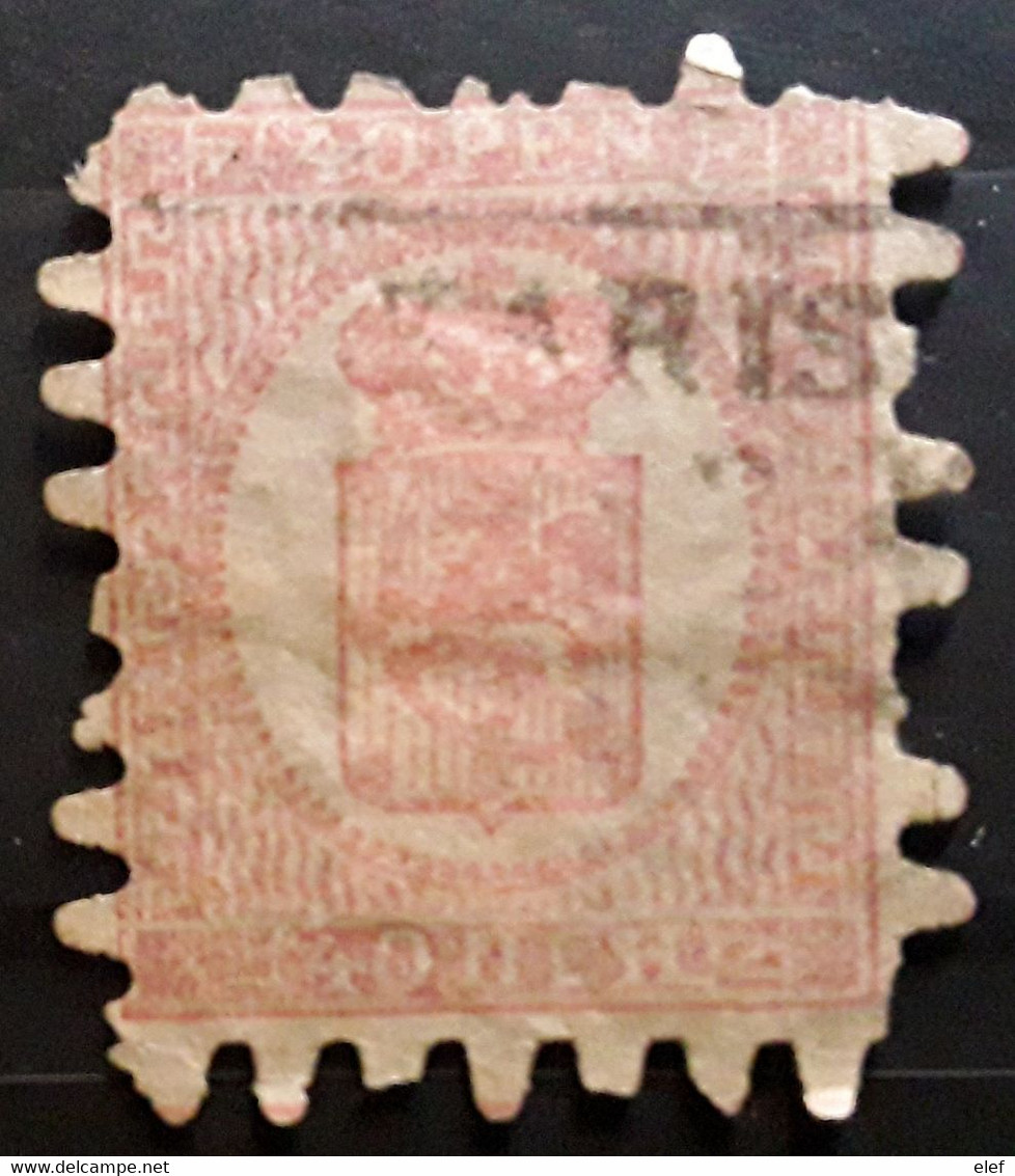 FINLAND FINLANDE 1866, Administration Russe, Yvert No 9 , 40 P Rose Obl Griffe KARIS - Oblitérés