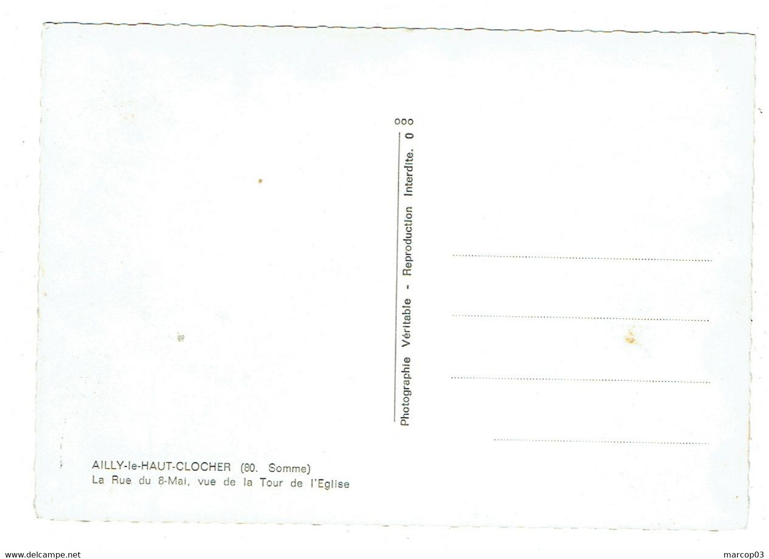 80 SOMME AILLY LE HAUT CLOCHER La Rue Du 8 Mai Vue De La Tour De L'Eglise  Plan Peu Courant - Ailly Le Haut Clocher