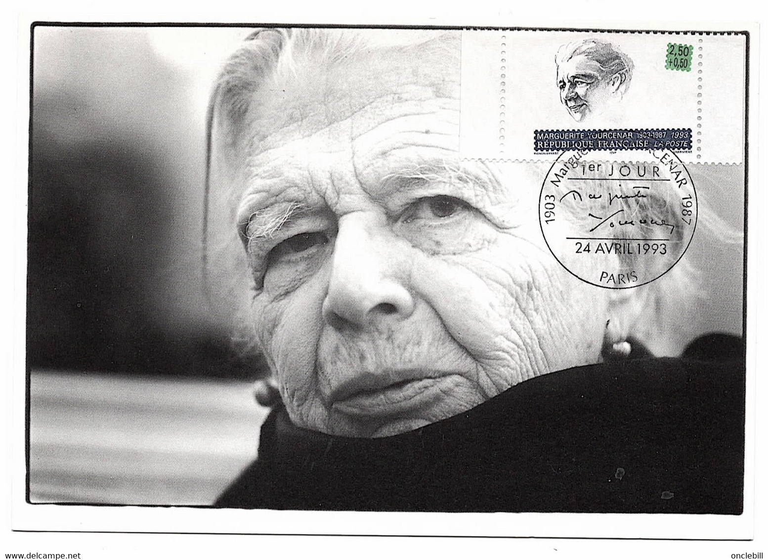 Marguerite Yourcenar Paris 1993 Carte Maximum état Superbe - Femmes Célèbres